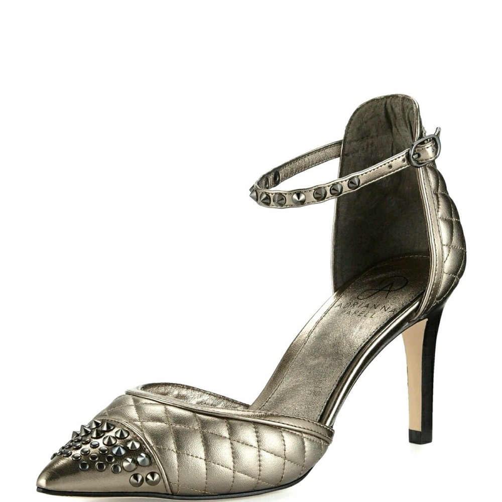 NIB Adriana Papell Hope Heels Size 10 Gunmetal Lush Leather